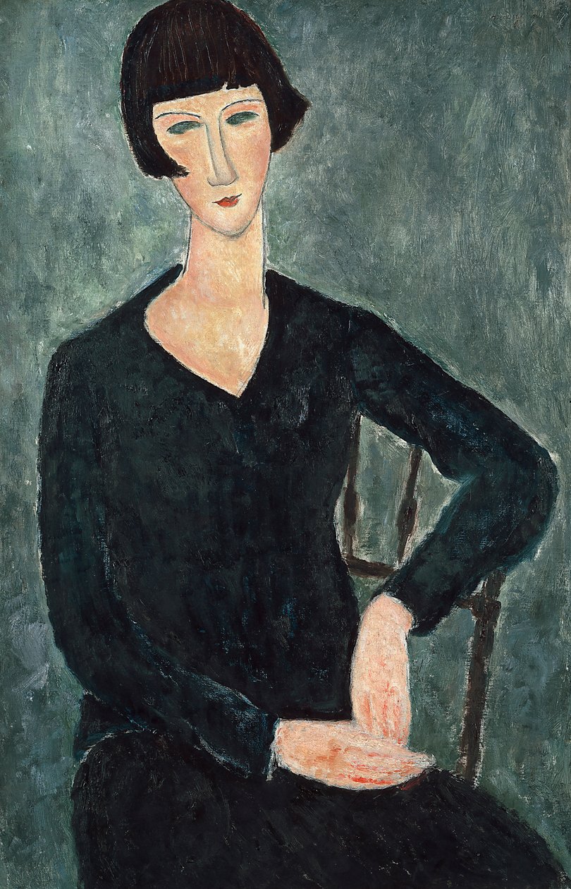 Femme assise à la robe bleue - Amedeo Modigliani