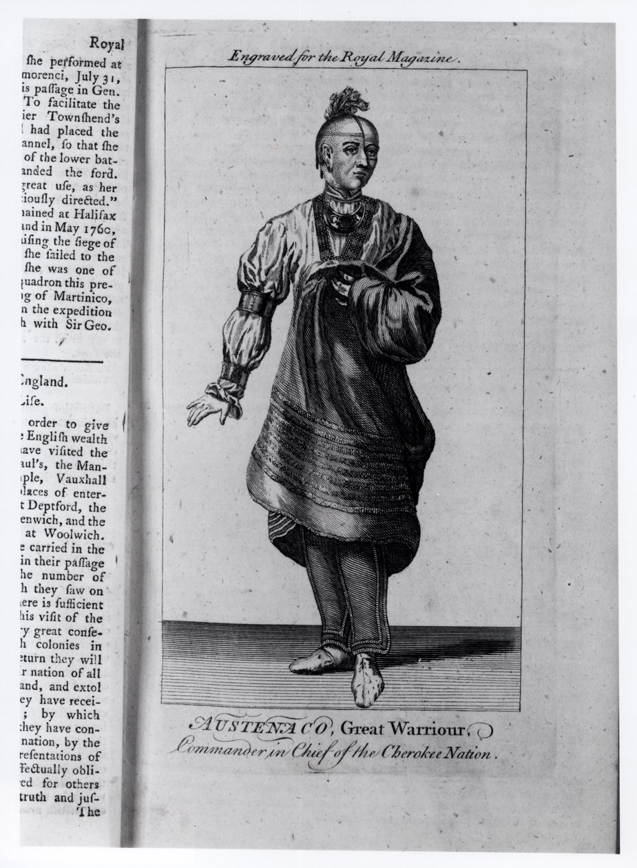 Austenaco, Grand Guerrier, Commandant en Chef de la Nation Cherokee, illustration de 