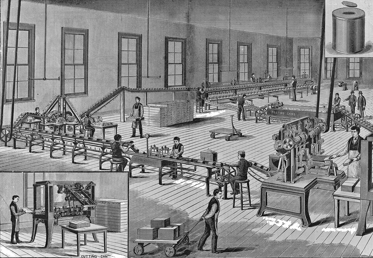 Machines automatiques améliorées de Norton pour fabriquer des boîtes de conserve, c.1901 - American School