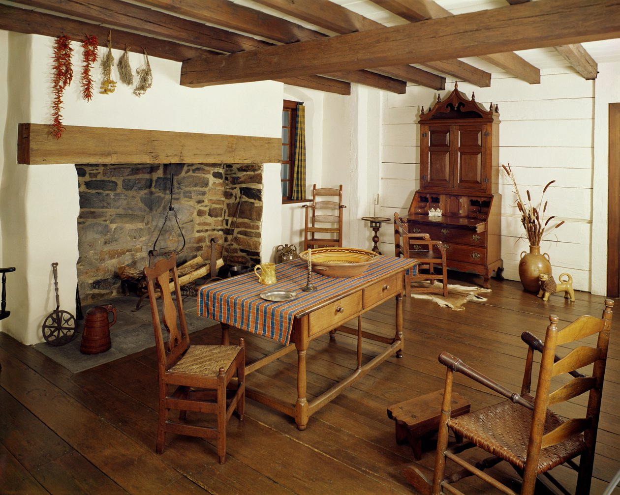 Salle du Piémont, comté de Guildford, Caroline du Nord, vers 1766 - American School