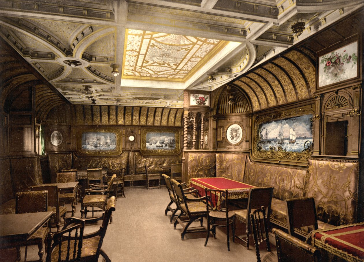 Salon fumeur sur le Kaiser Wilhelm der Grosse, pub. c. 1897 - American School