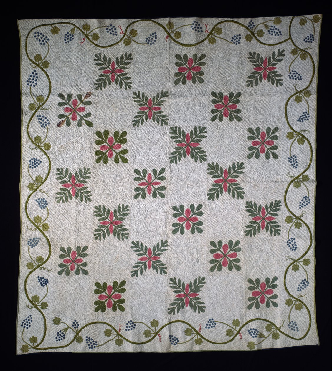 Courtepointe en applique, vers 1850-70 - American School