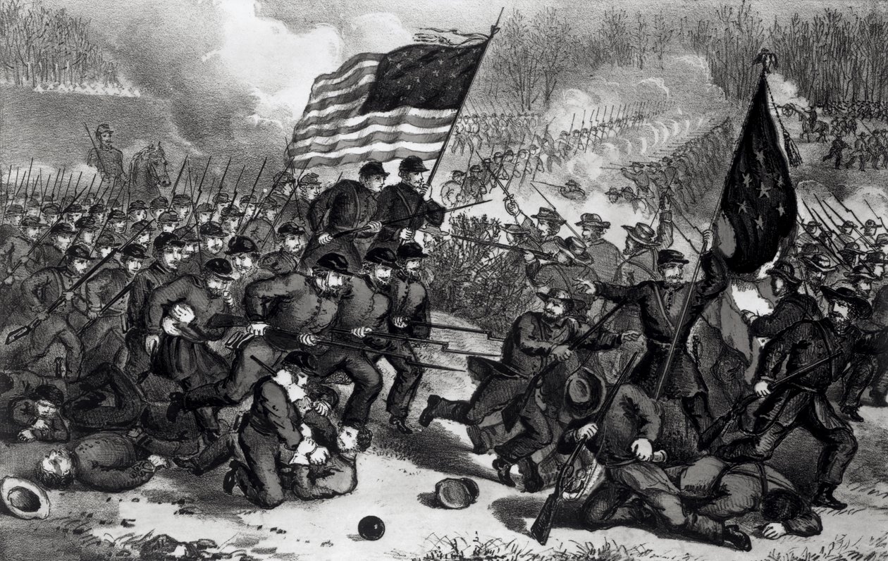 La Seconde Bataille de Bull Run, combattue le 29 août 1862, pub. par Currier et Ives - American School
