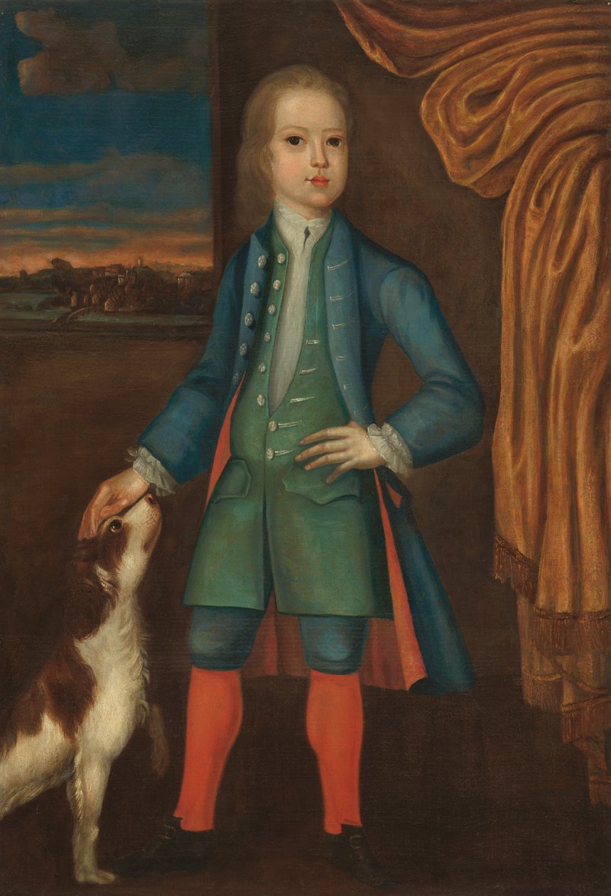 Garçon en manteau bleu - American 18th Century