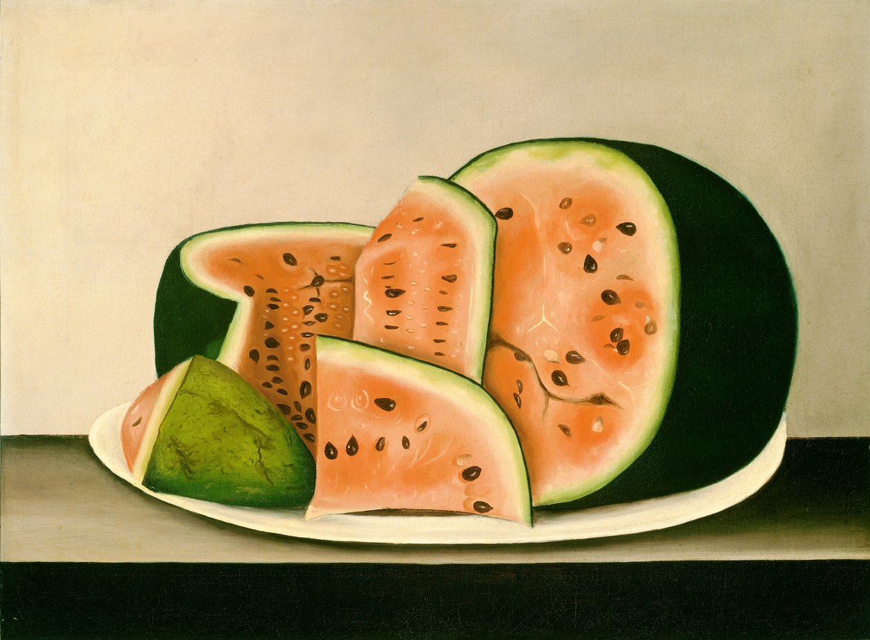 Pastèque sur une assiette - American 19th Century
