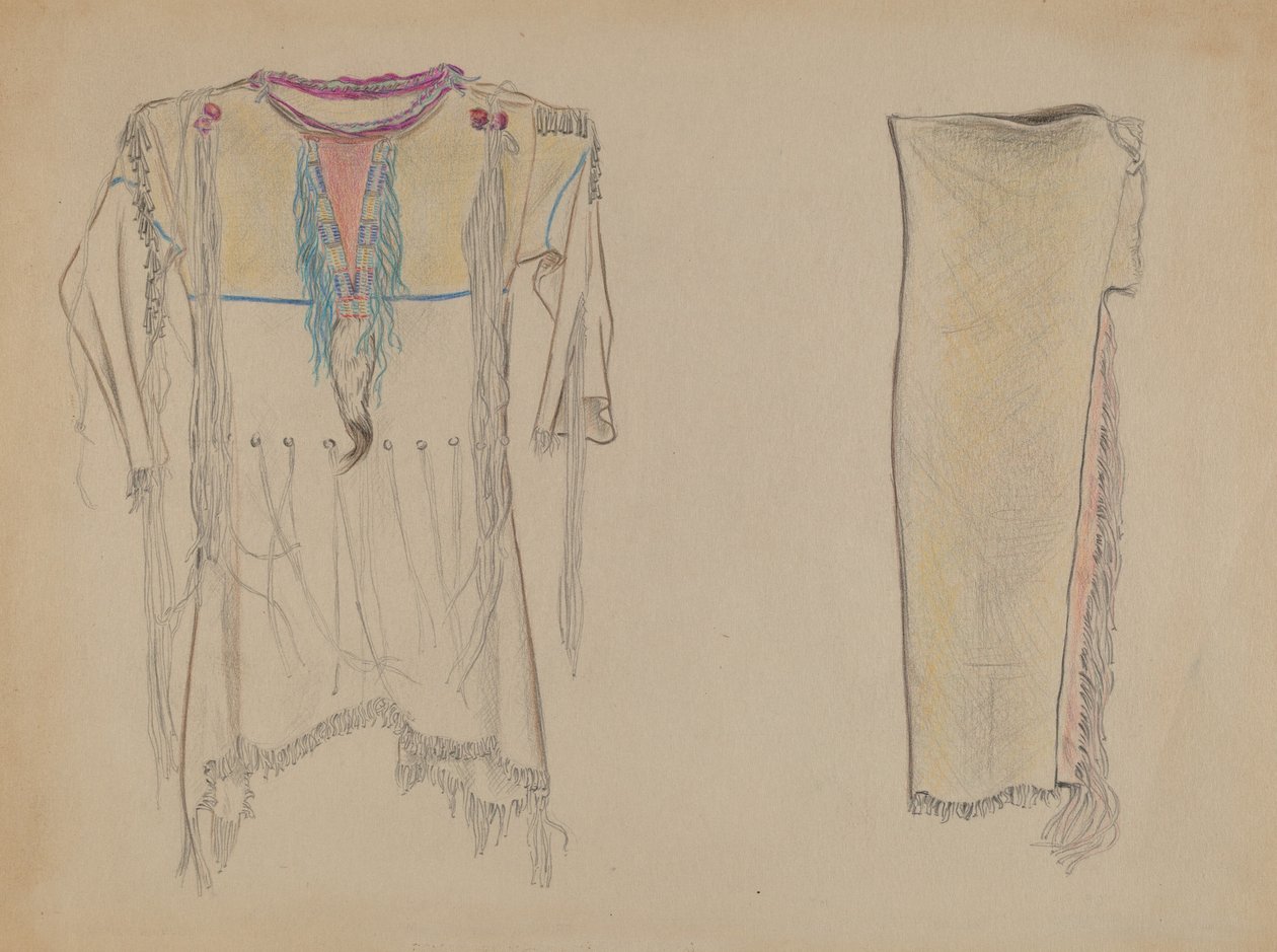 Chemise et jambières en peau de daim - American 20th Century
