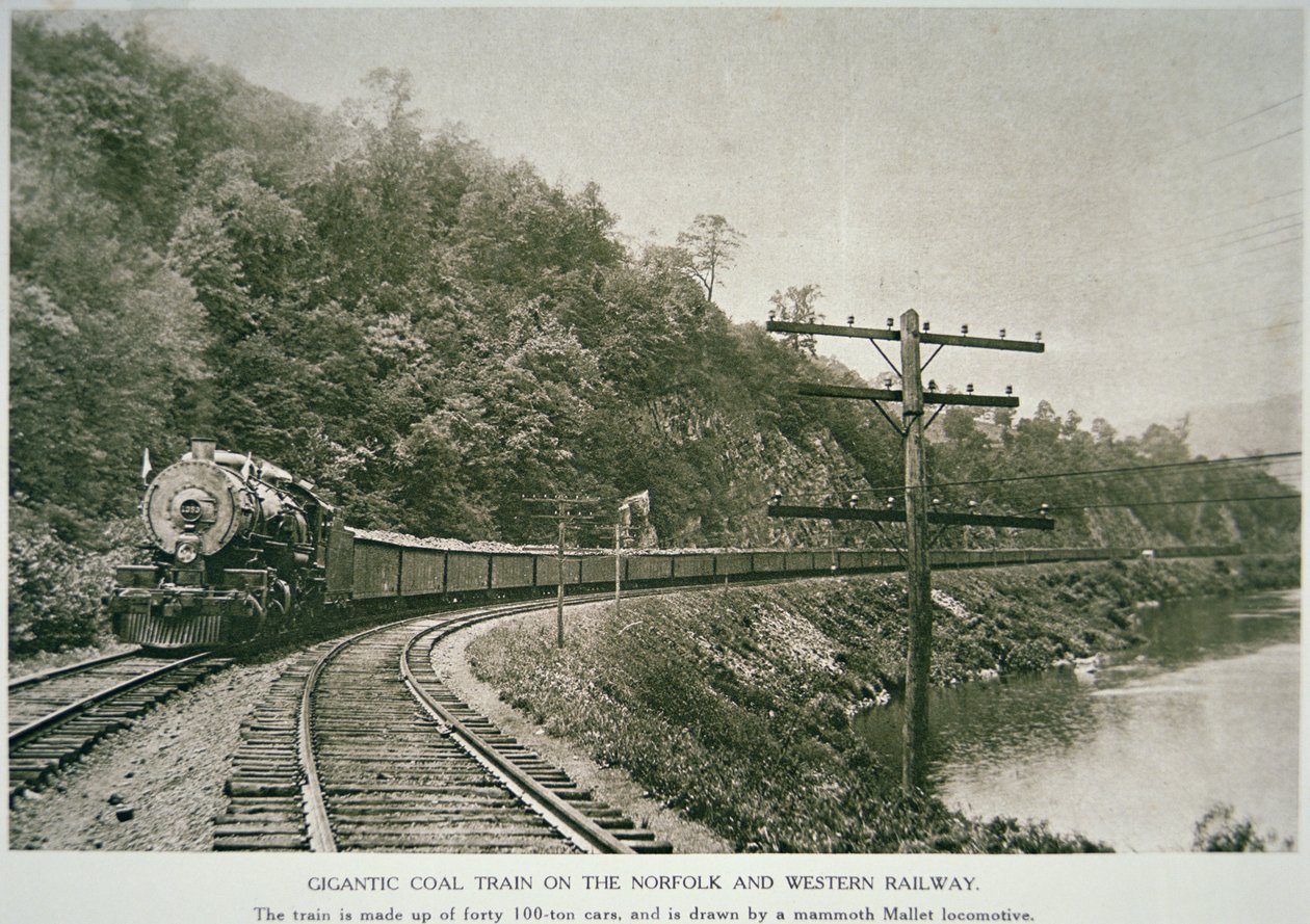 Chemin de fer Norfolk & Western, vers 1925 (photo n/b) - American Photographer