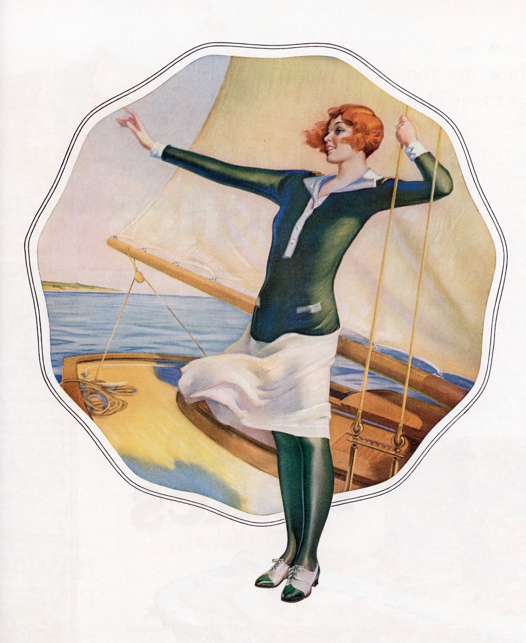 Flapper insouciante sur un voilier - American School
