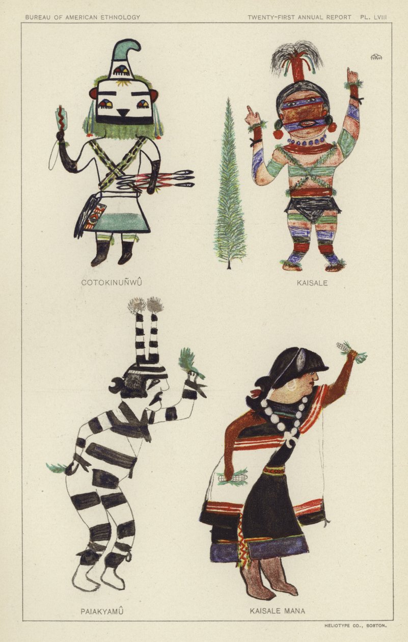 Cotokinunwu, Kaisale, Paiakyamu, Kaisale Mana (lithographie couleur) - American School