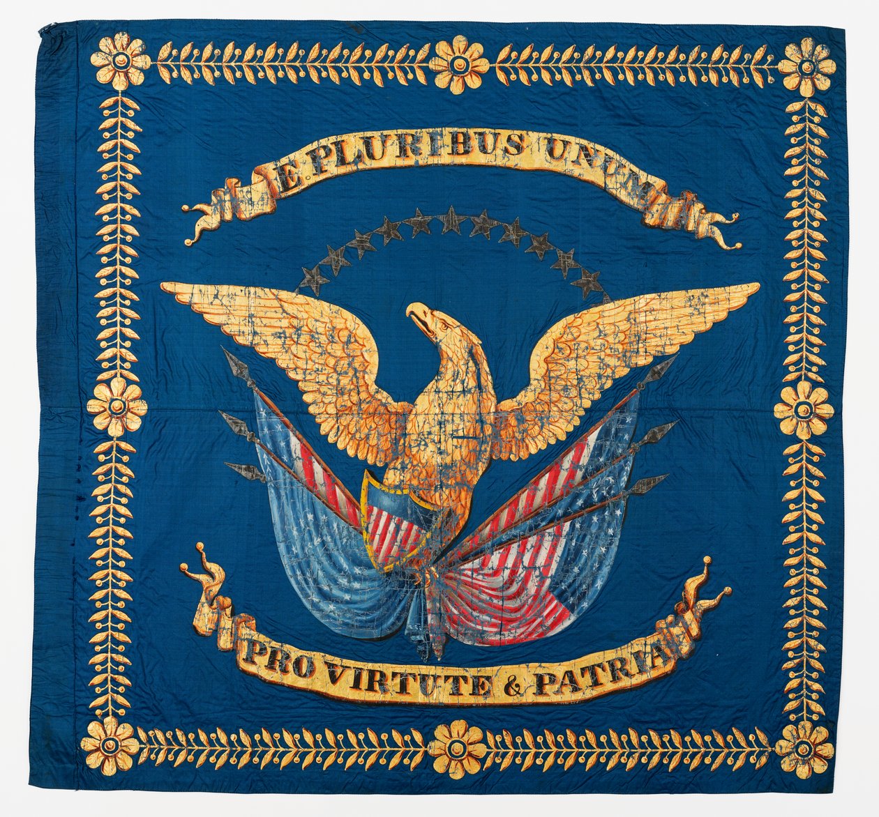 Vue de face du drapeau de la guerre civile, vers 1861-1865 - American School