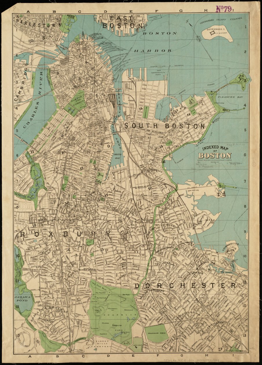 Carte indexée de Boston - American School
