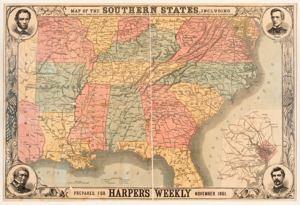 Carte des États du Sud - American School