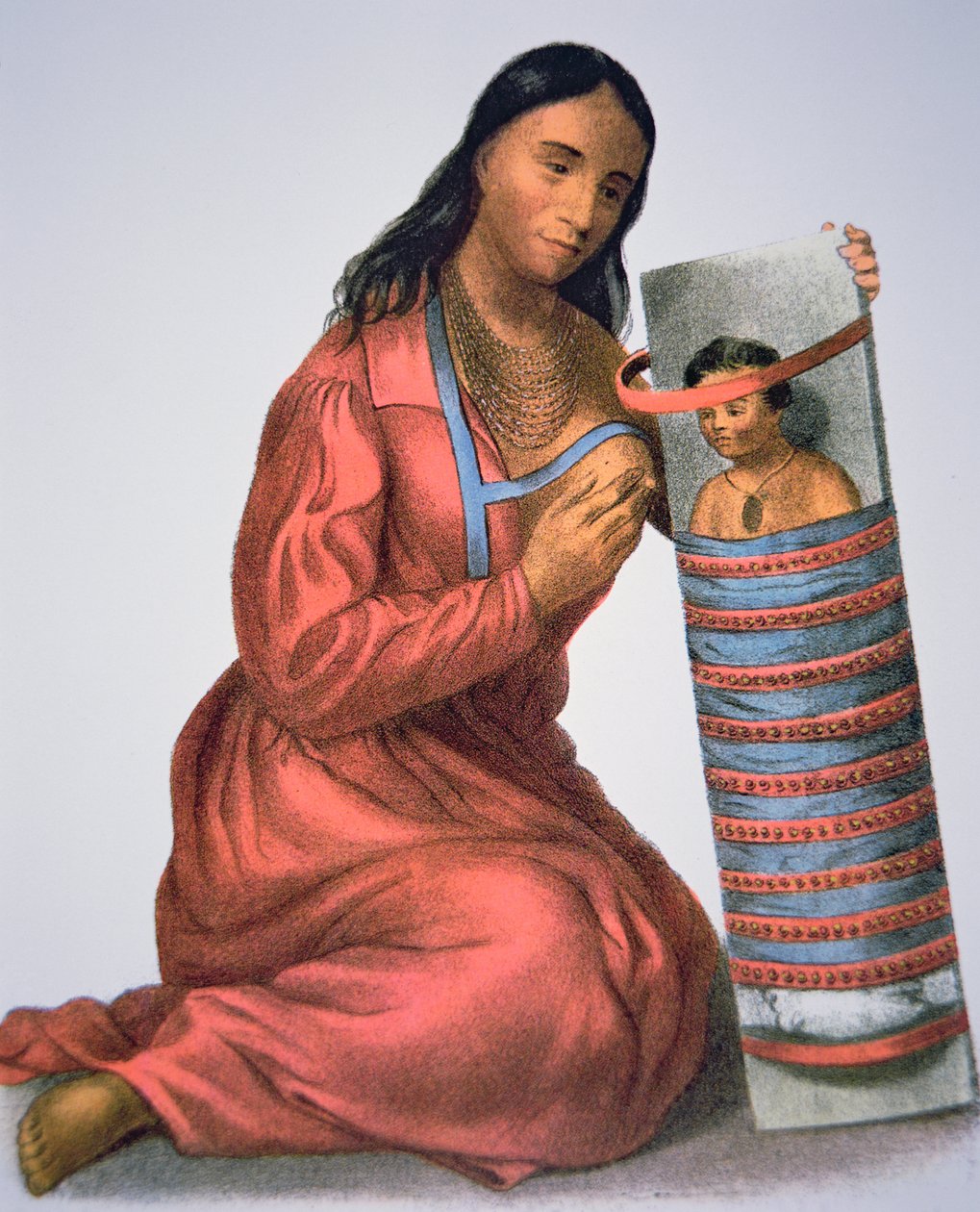 Mère et bébé Ojibwa, vers 1821 - American School