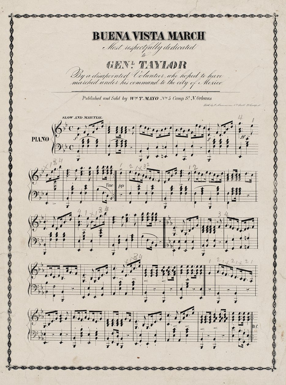 Partition musicale, Buena Vista March - American School