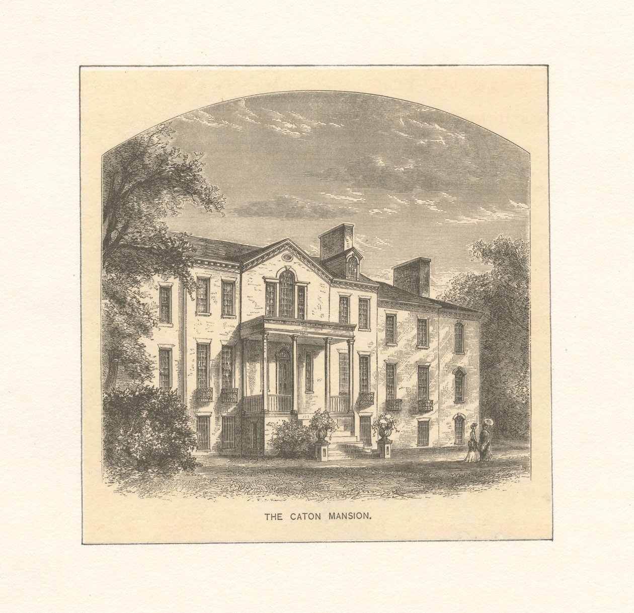 Le manoir Caton, vers 1870 (gravure) - American School