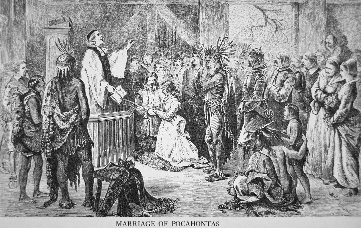 Le mariage de Pocahontas (c.1595-1617) 1614 - American School