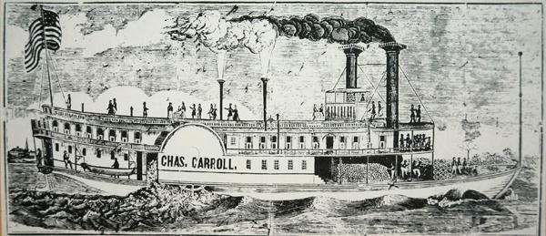 Le bateau à roues latérales du Mississippi 
