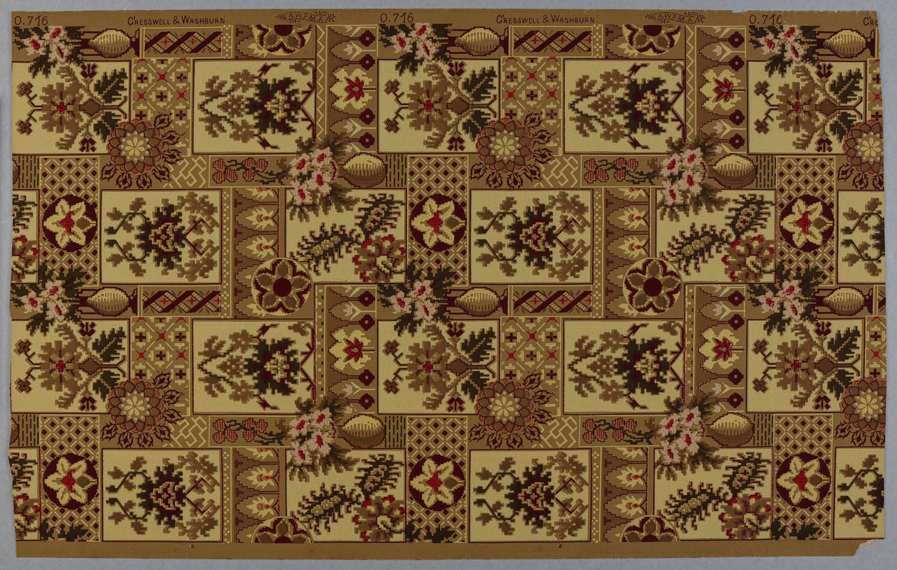 Papier peint, motif, ca. 1885 - American School
