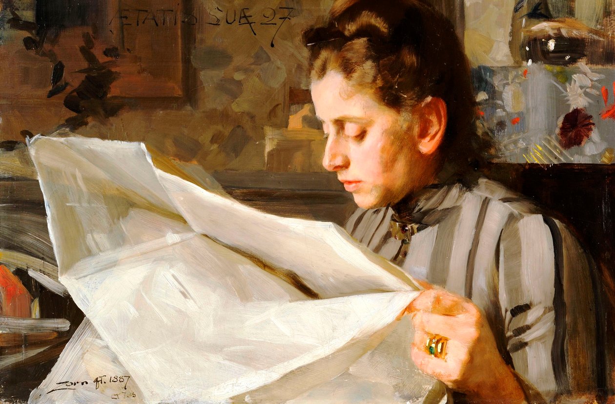 Emma Zorn, lisant - Anders Leonard Zorn