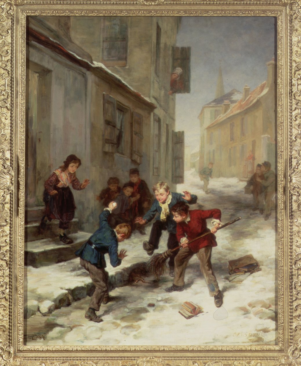 Enfants chassant un rat - André Henri Dargelas