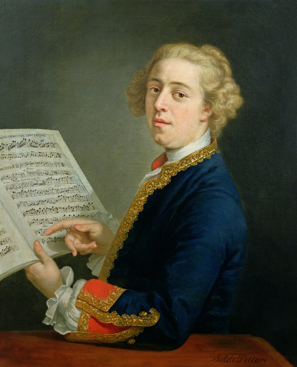 Portrait de Francesco Geminiani (1687-1762), violoniste italien - Andrea Soldi