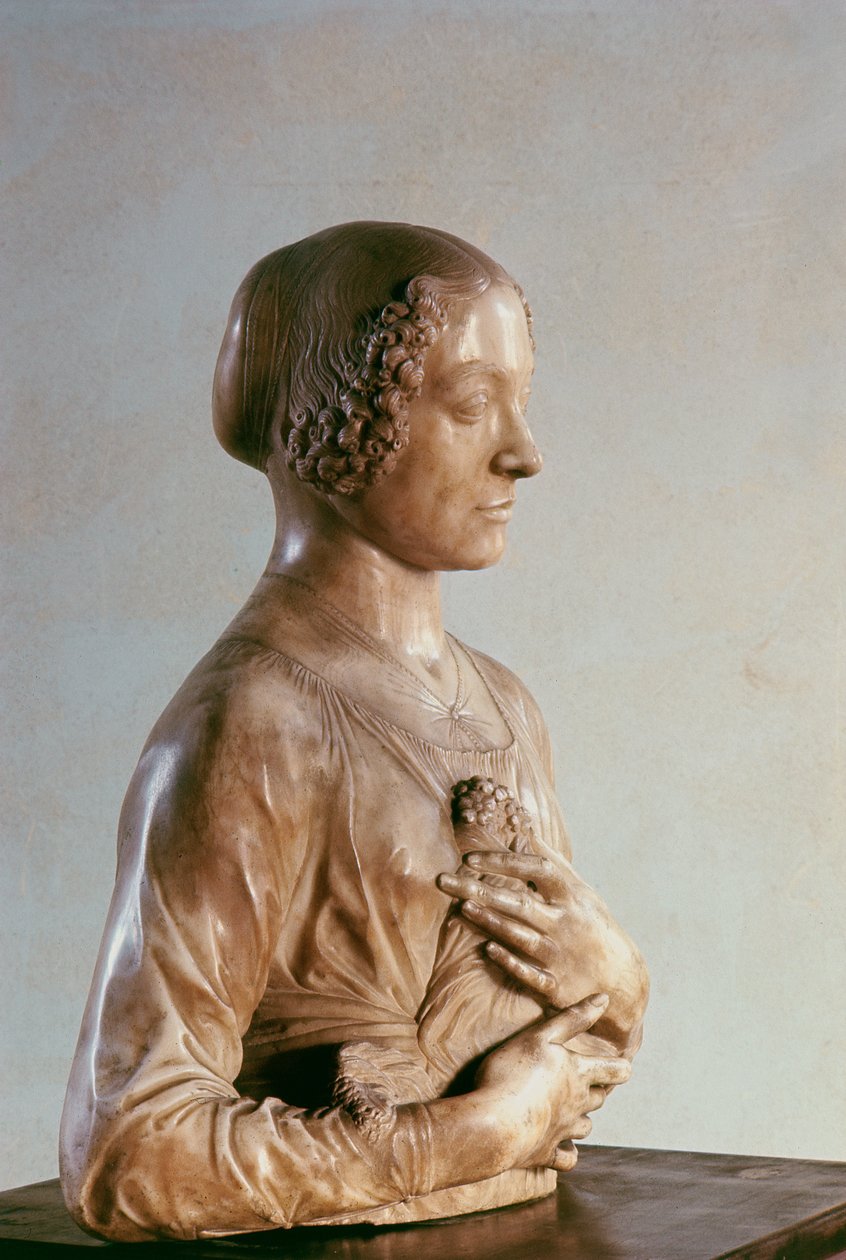 Femme avec un bouquet, vers 1475-80 (marbre) - Andrea del Verrocchio