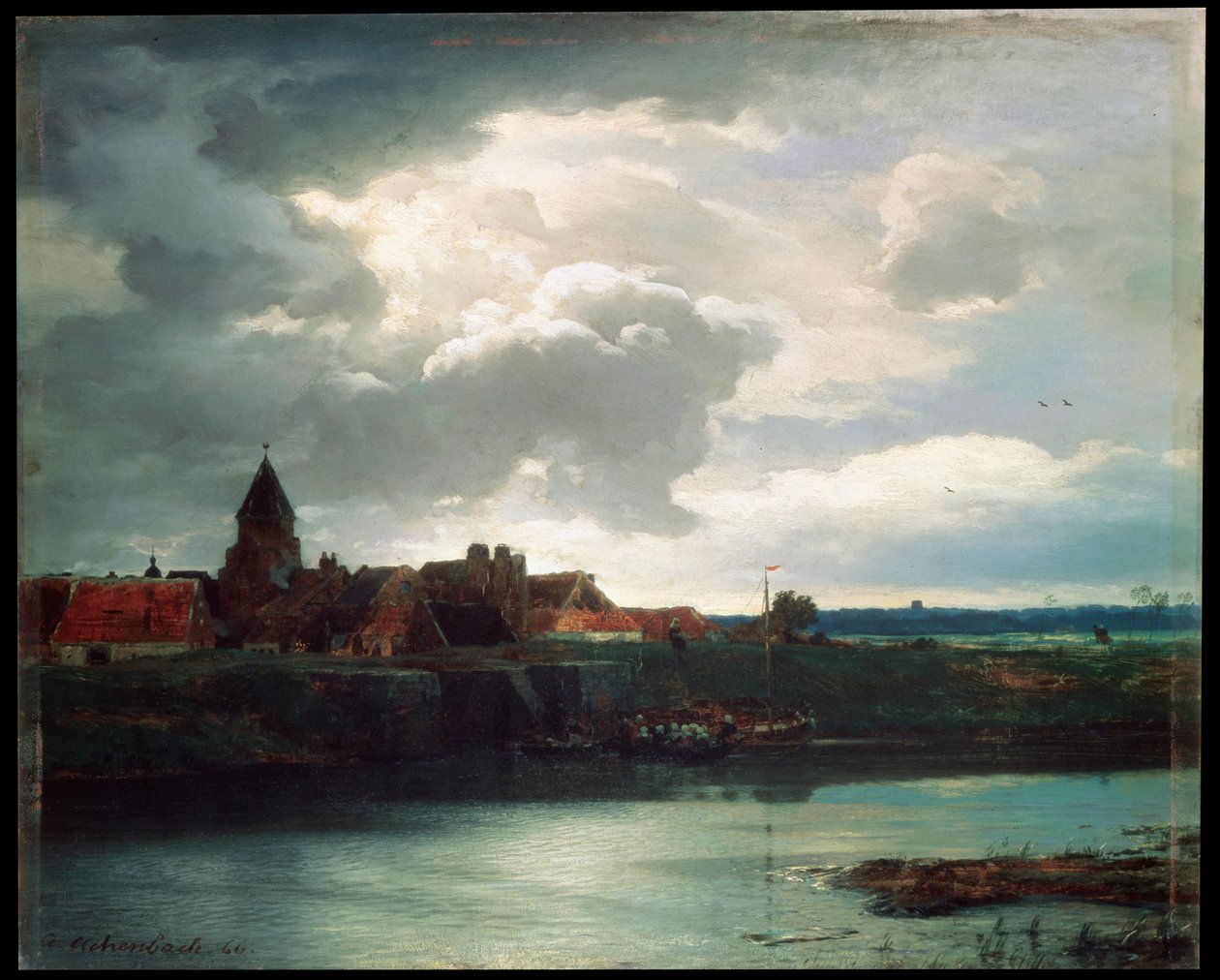 Paysage avec une rivière, 1866 - Andreas Achenbach
