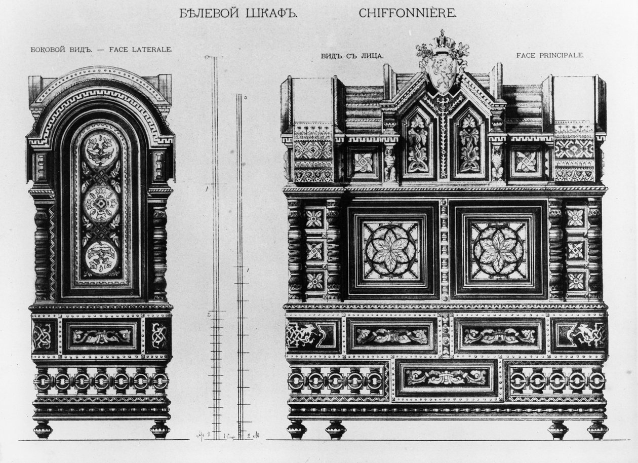 Conception pour une armoire à linge, vers 1870s - Andrej Leontevic Gun