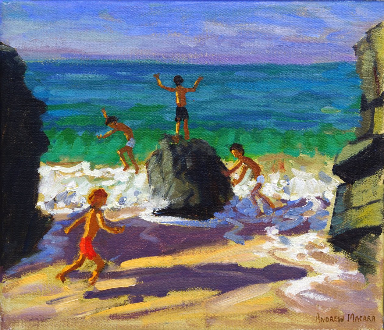 Escalade de rochers, plage de Porthmeor, St Ives, 2013 - Andrew Macara