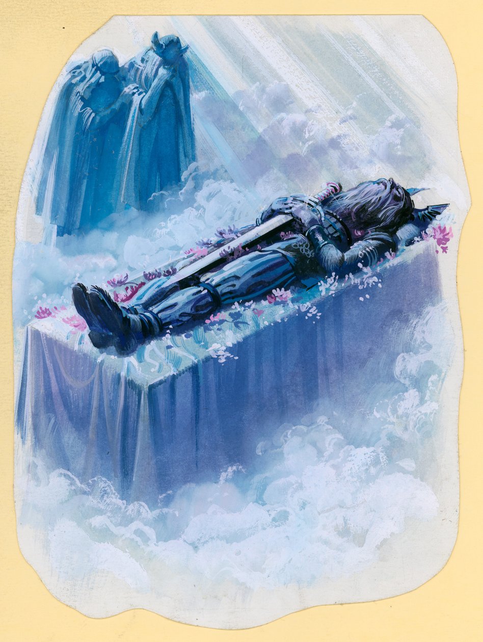 Scène de Beowulf (gouache sur papier) - Andrew Howat