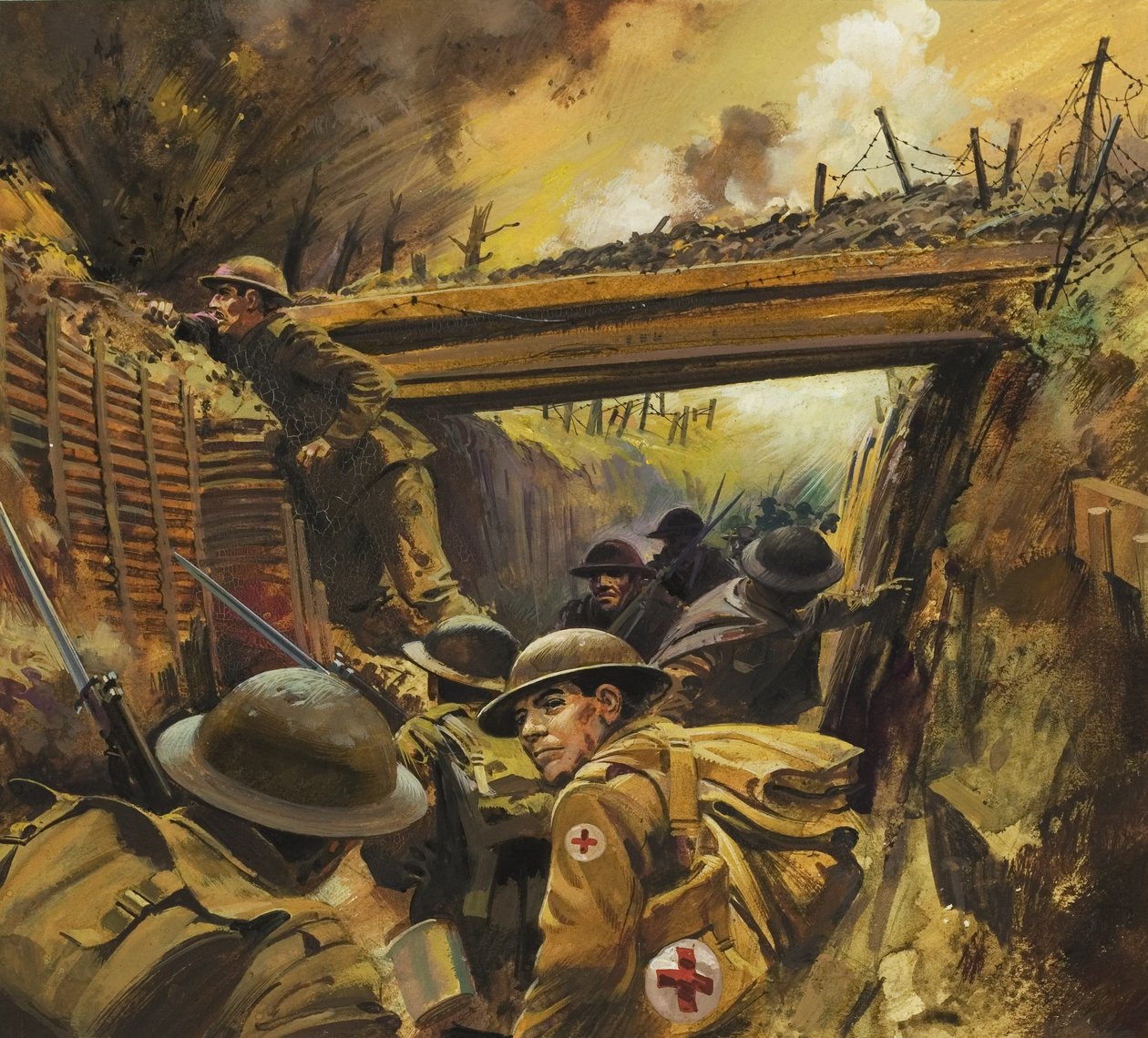 Les tranchées (gouache sur papier) - Andrew Howat