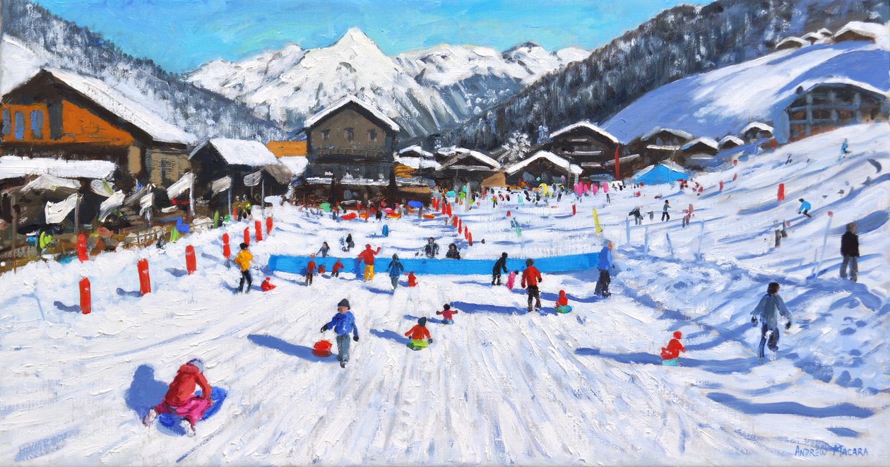 Enfants en luge, Les Gets, France - Andrew Macara