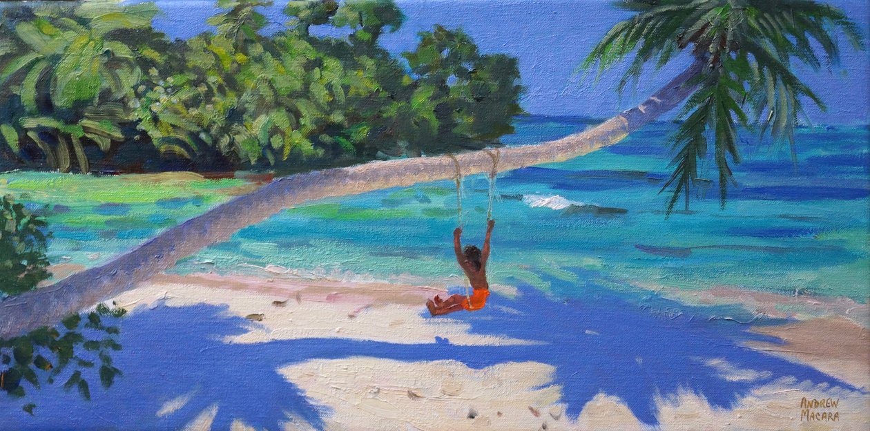 Fille sur une balançoire, Seychelles, 2015 - Andrew Macara