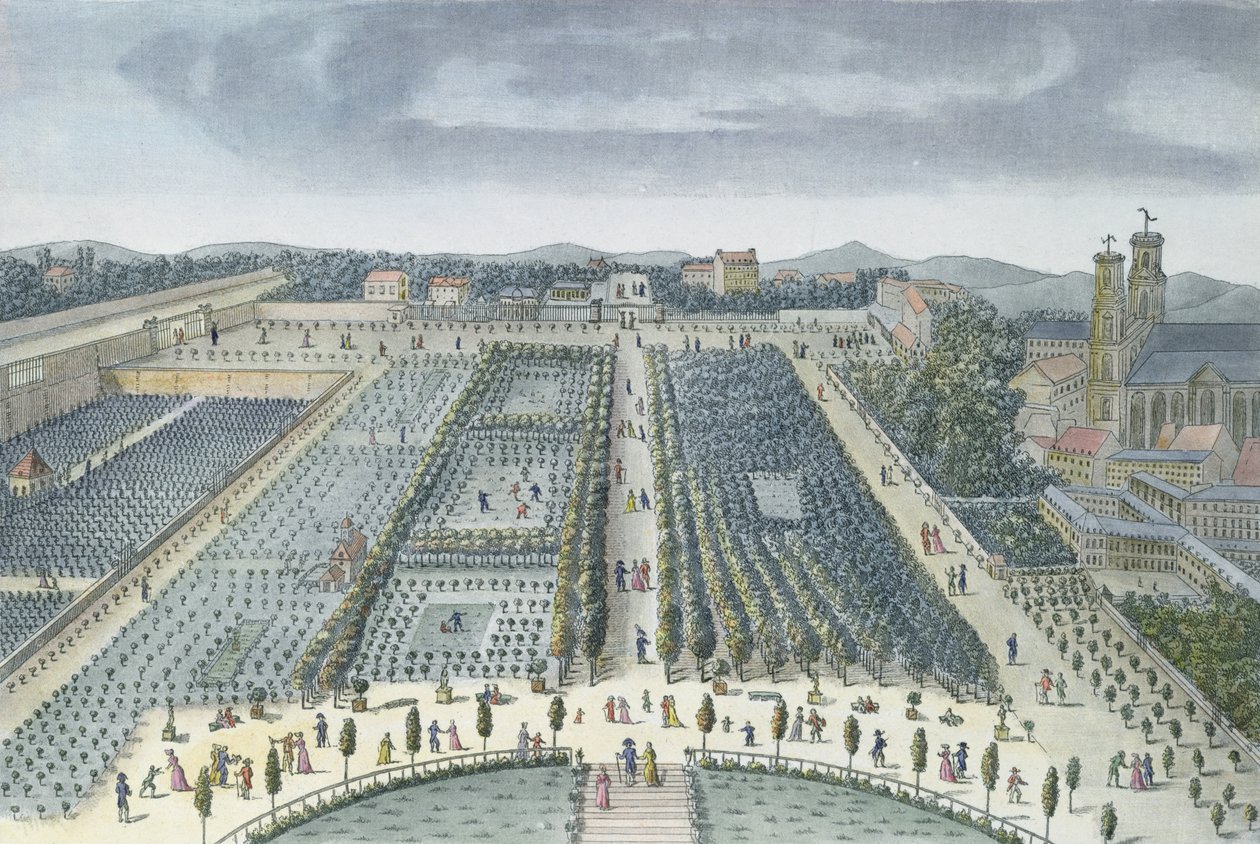 Vue générale des Jardins du Luxembourg à Paris, 1810, gravé par J.B. Chapuis - Angelo Garbizza