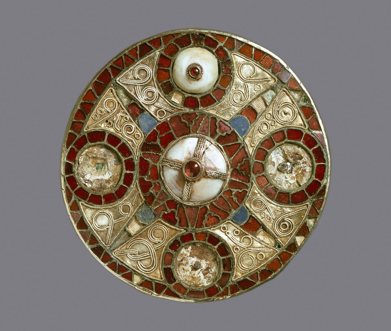 Broche à disque ornée, de la tombe 3 à Monkton, Kent, anglo-saxon - Anglo Saxon