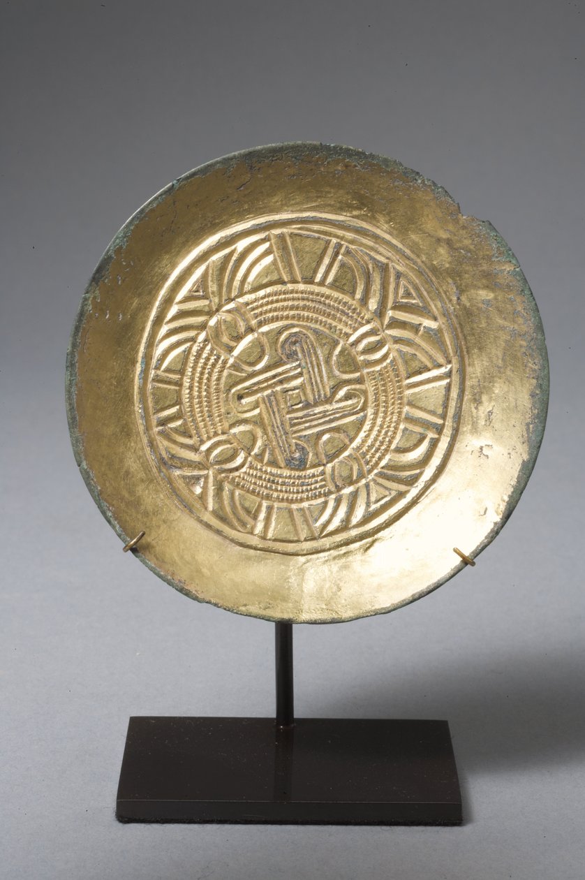 Broche en forme de soucoupe (bronze doré) - Anglo Saxon