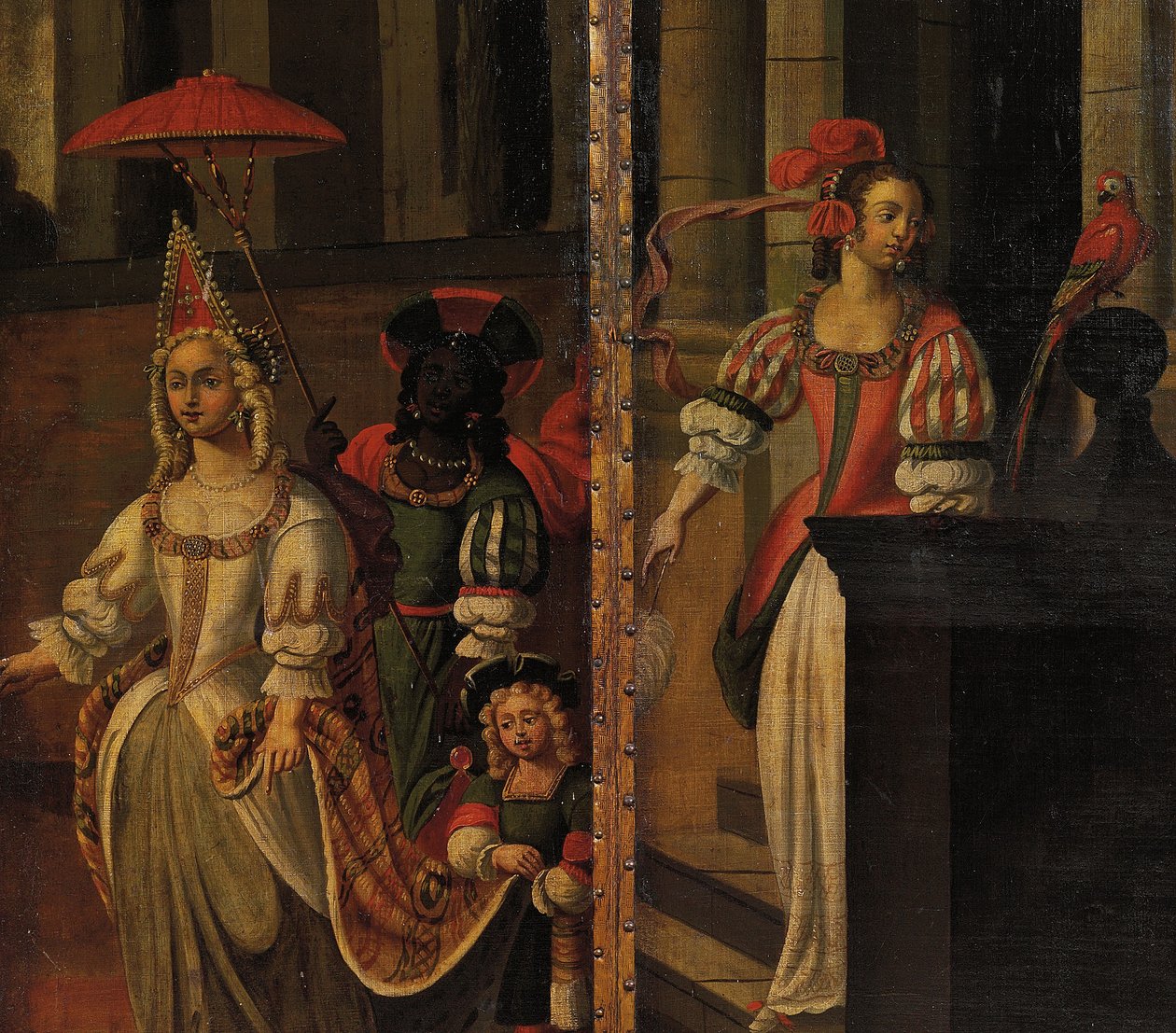 Paravent à quatre volets double face, c.1700 - Anglo Flemish School