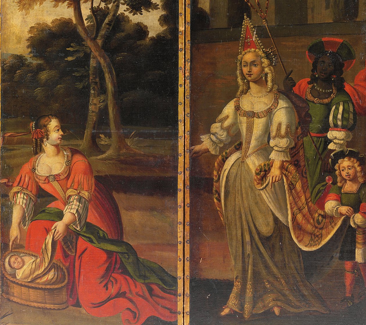 Paravent à quatre volets double face, vers 1700 - Anglo Flemish School