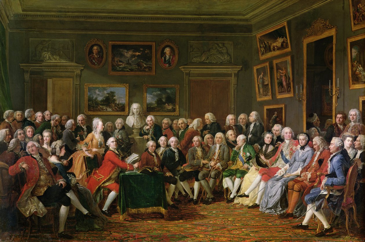 La première lecture chez Mme Geoffrin de la tragédie de Voltaire 
