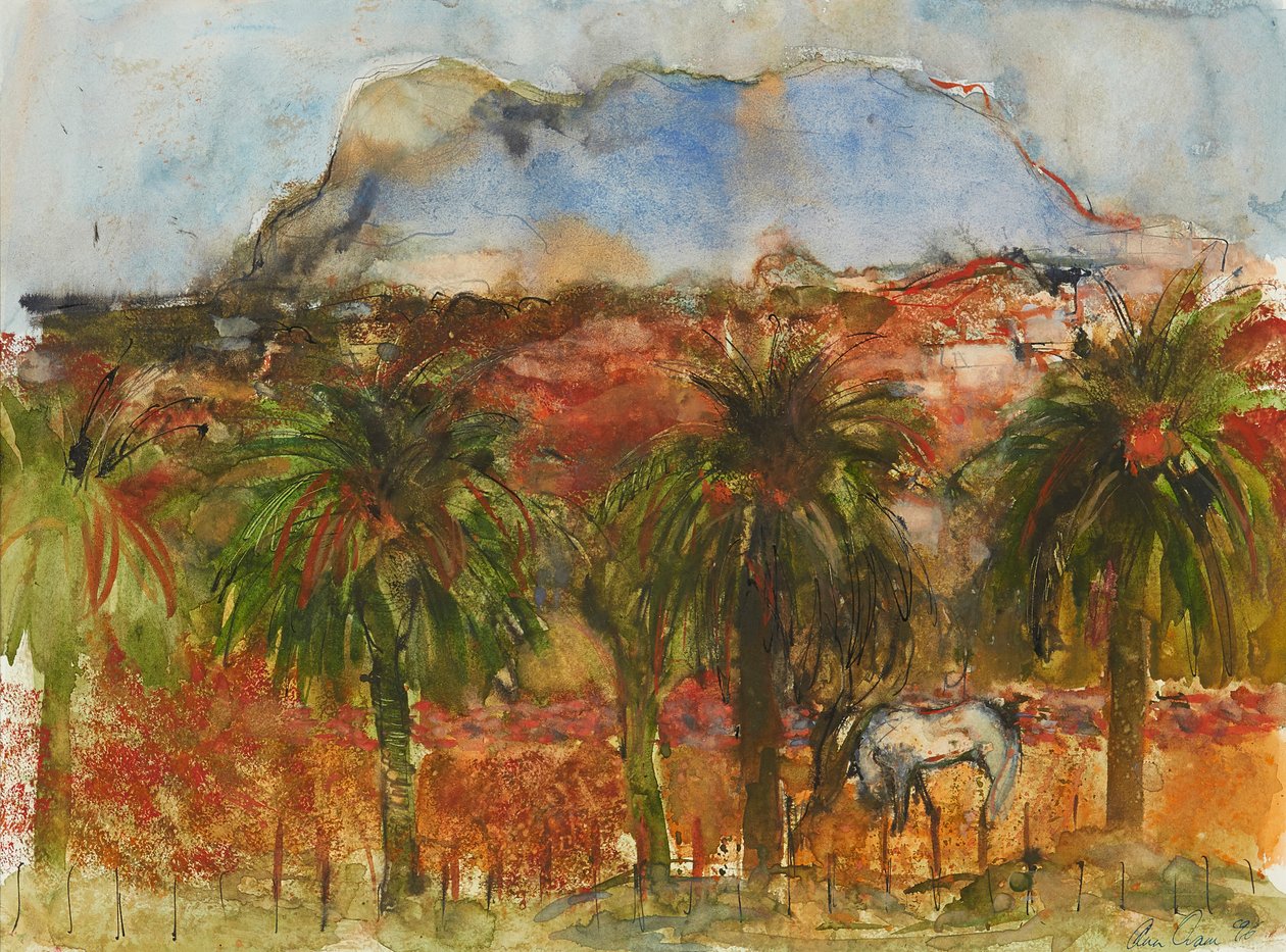 Chevaux broutant - Ann Oram