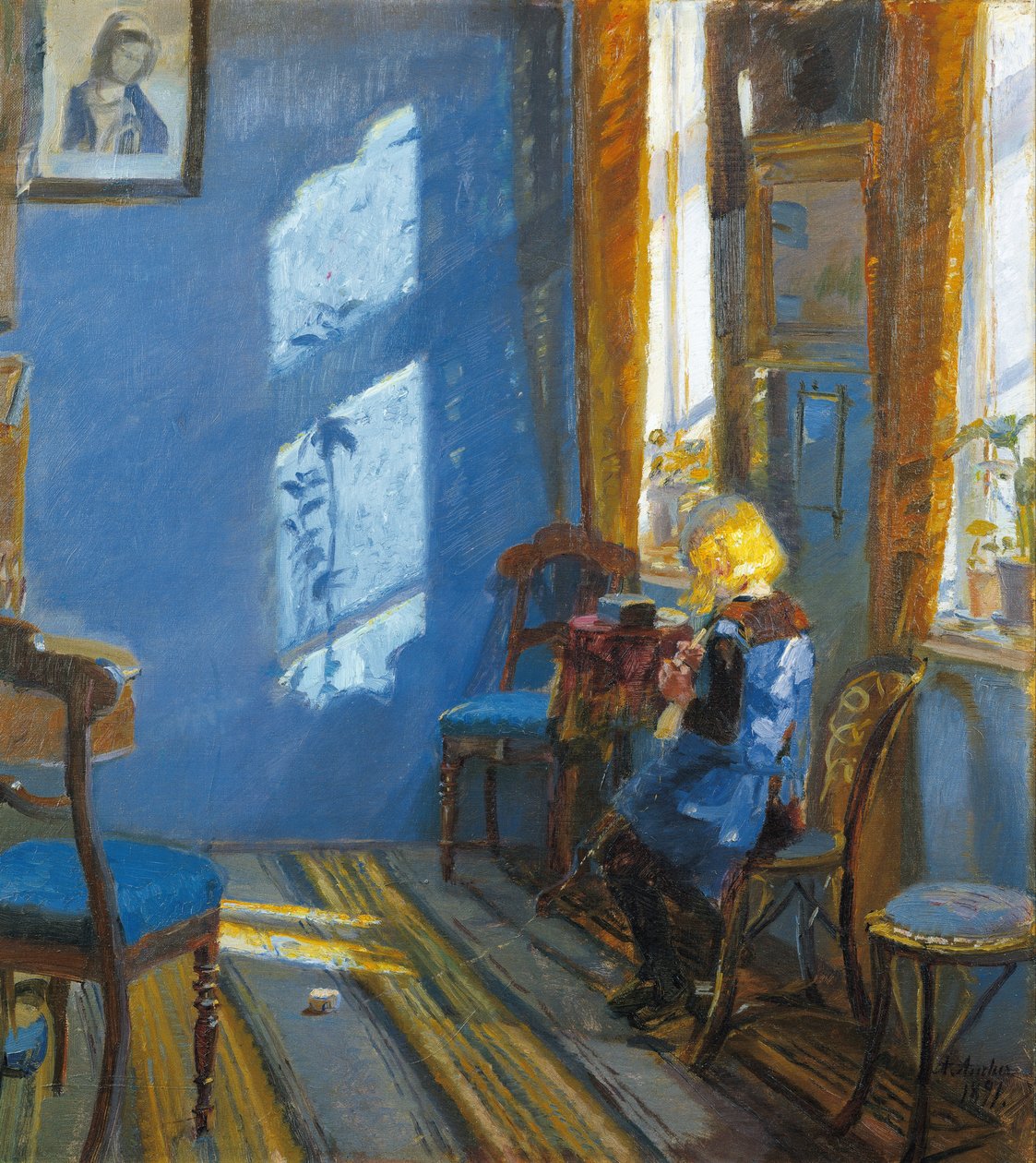 Lumière du soleil dans la chambre bleue - Anna Ancher