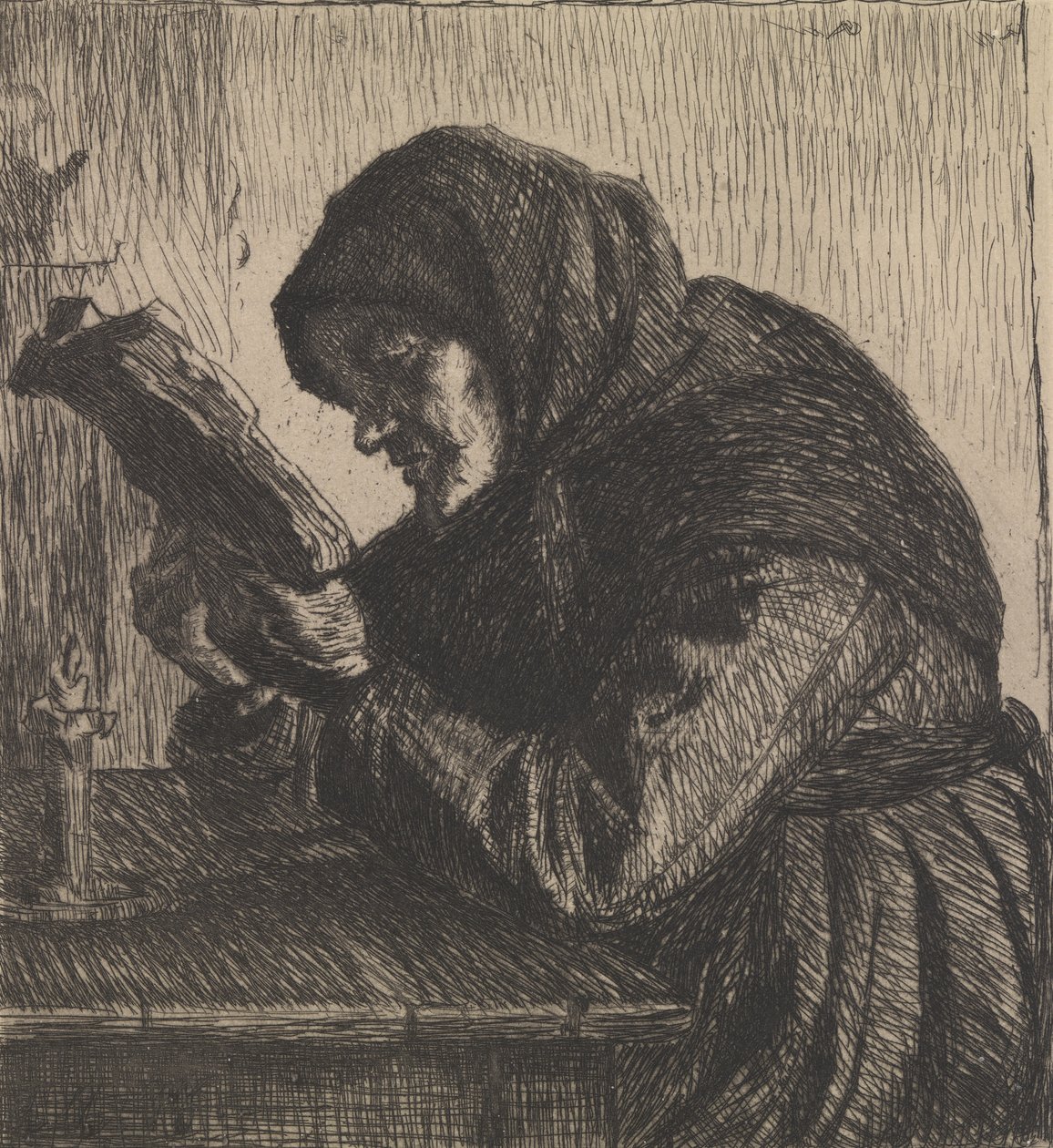 Vieille femme lisant - Anna Ancher