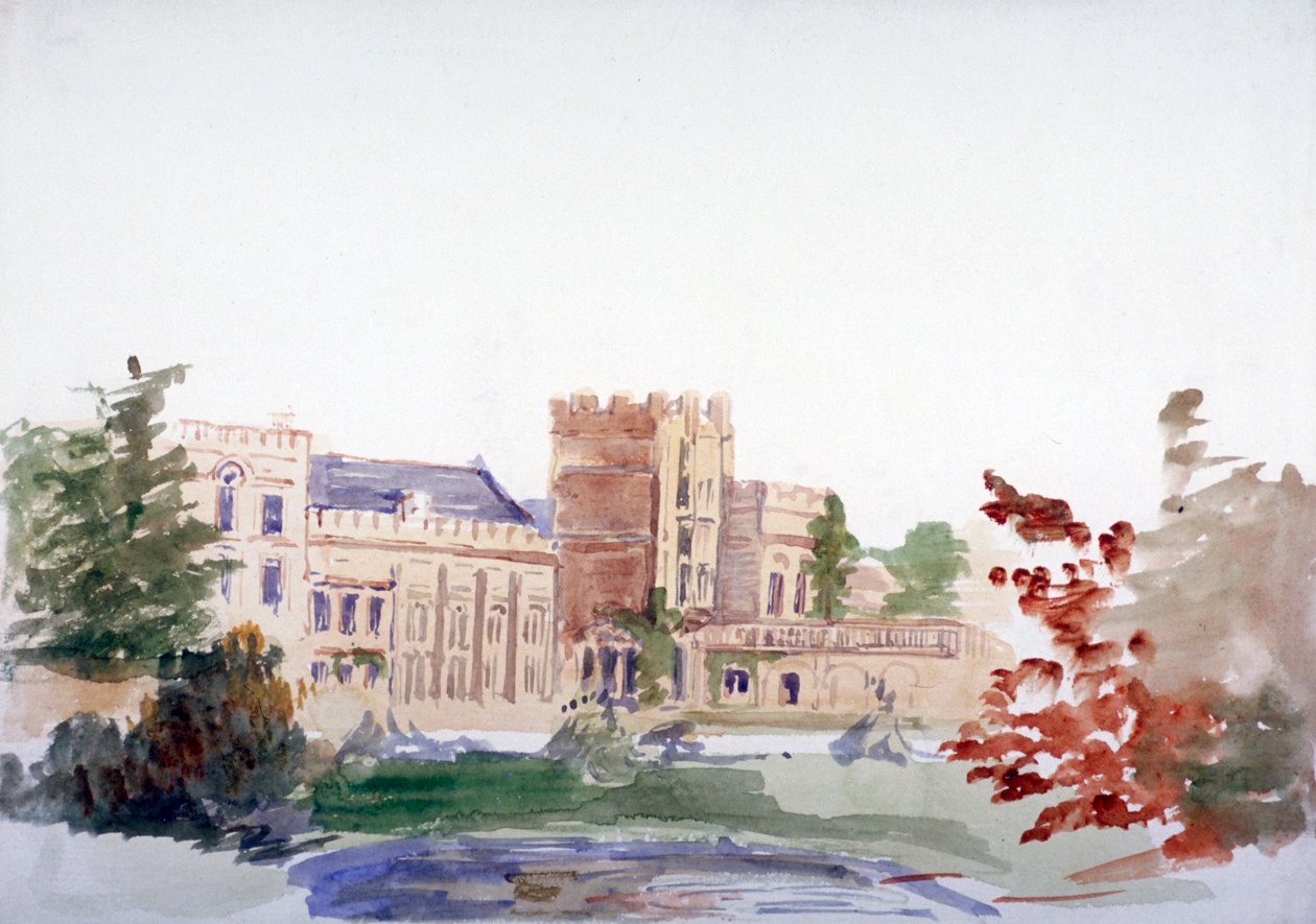 Château vu à travers les arbres, vers 1864-1930 - Anna Lea Merritt