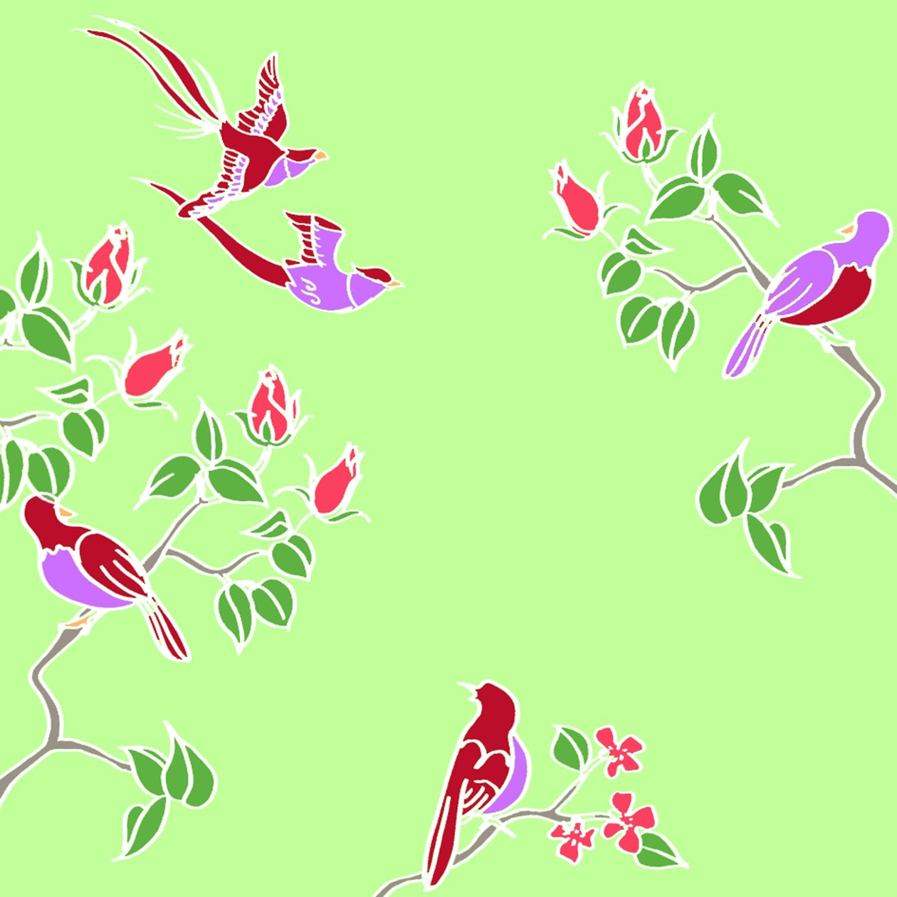 Oiseaux en fleurs - Anna Platts