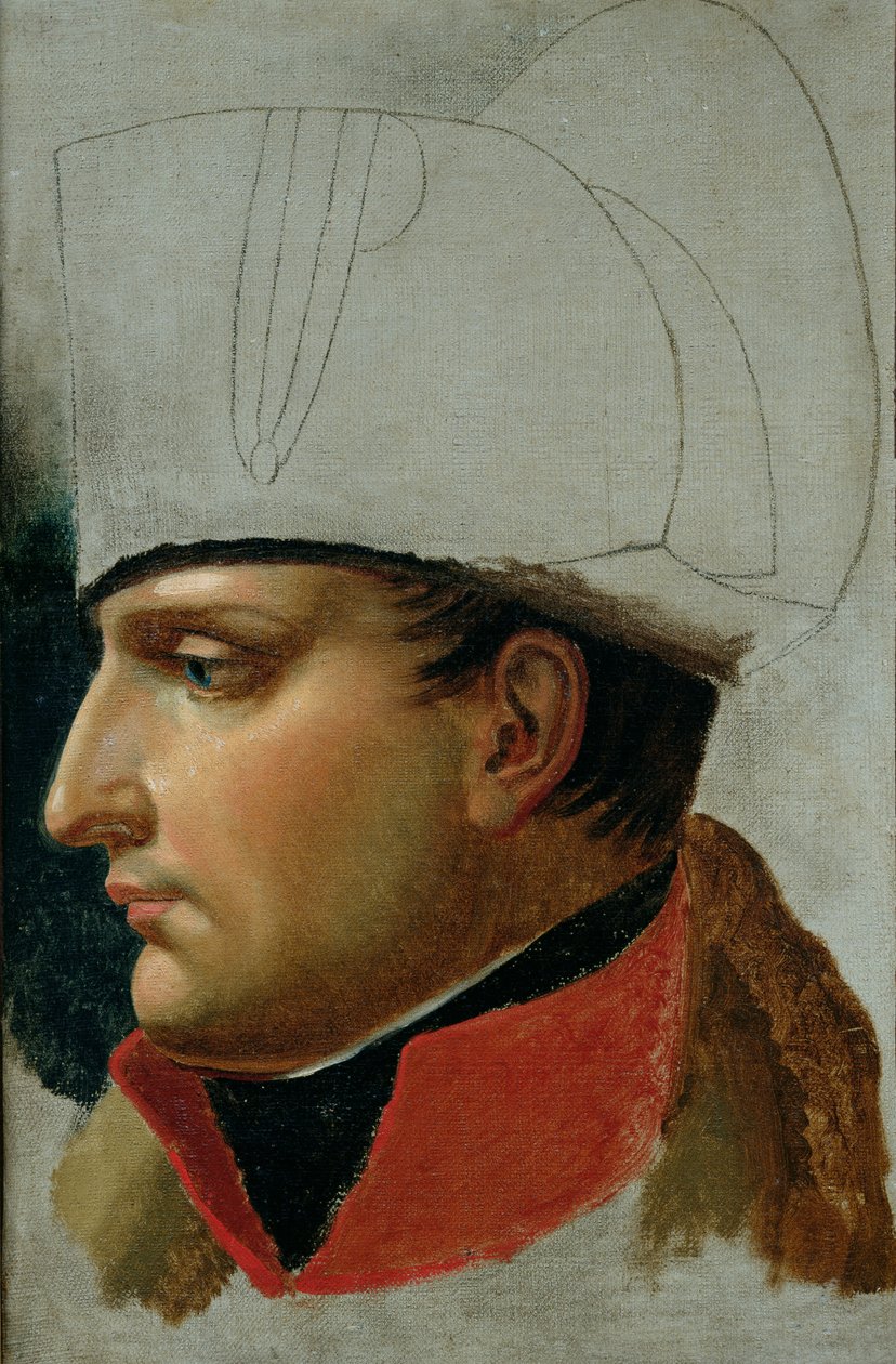 Portrait inachevé de Napoléon Ier (1769-1821) autrefois attribué à Jacques Louis David, 1808 - Anne Louis Girodet de Roucy Trioson