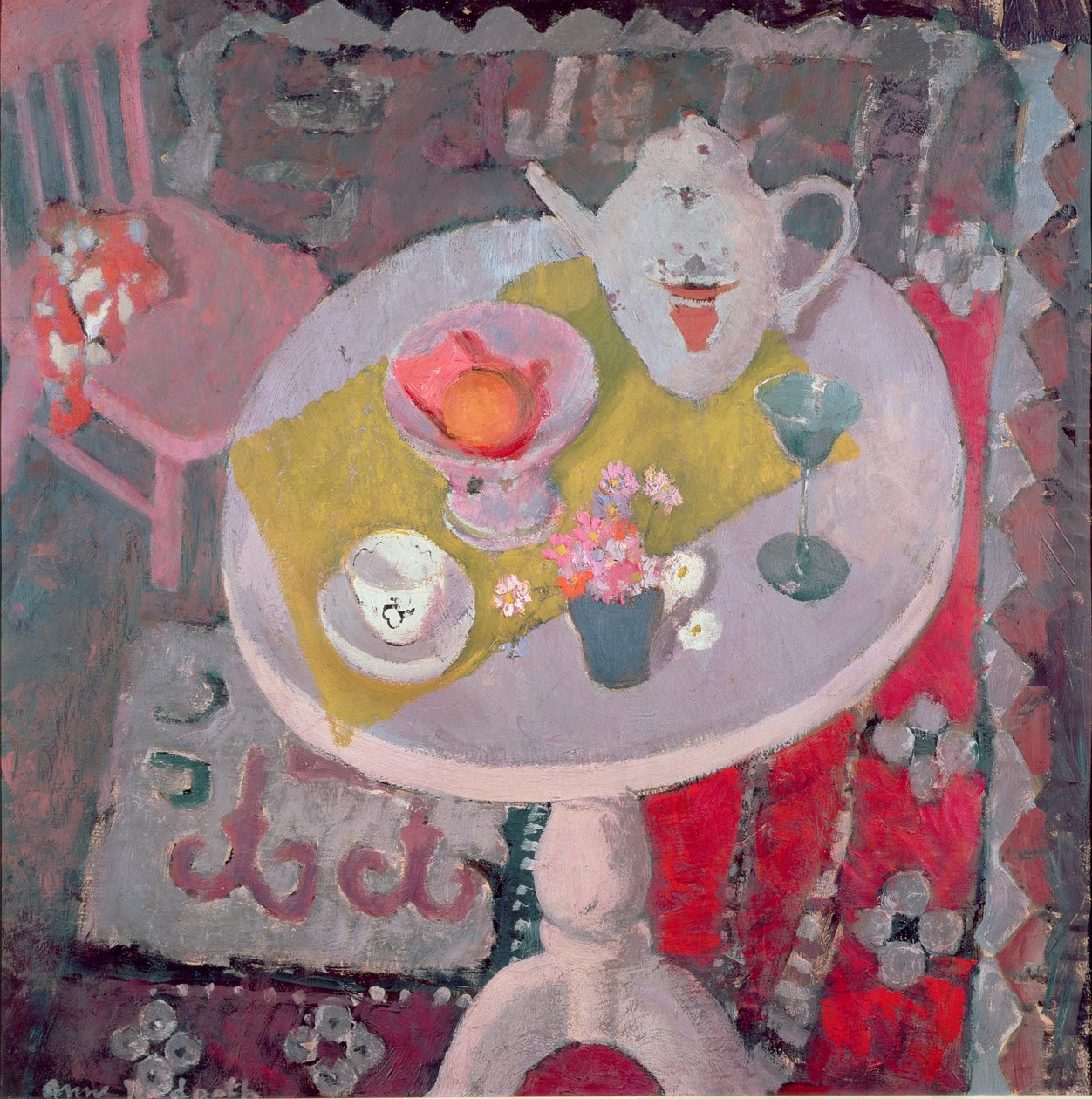 Table ronde avec théière chinoise - Anne Redpath