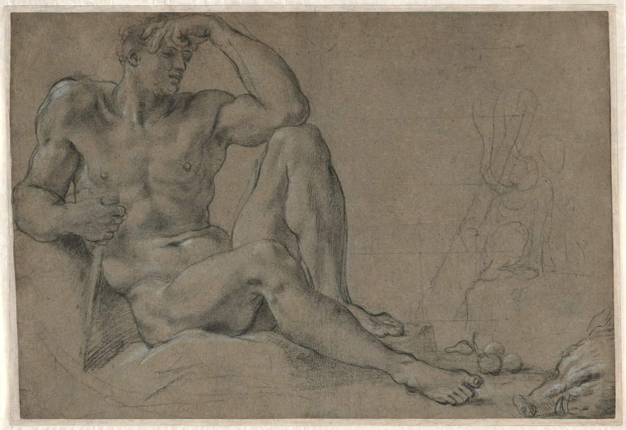 Hercule se reposant (recto) - Annibale Carracci