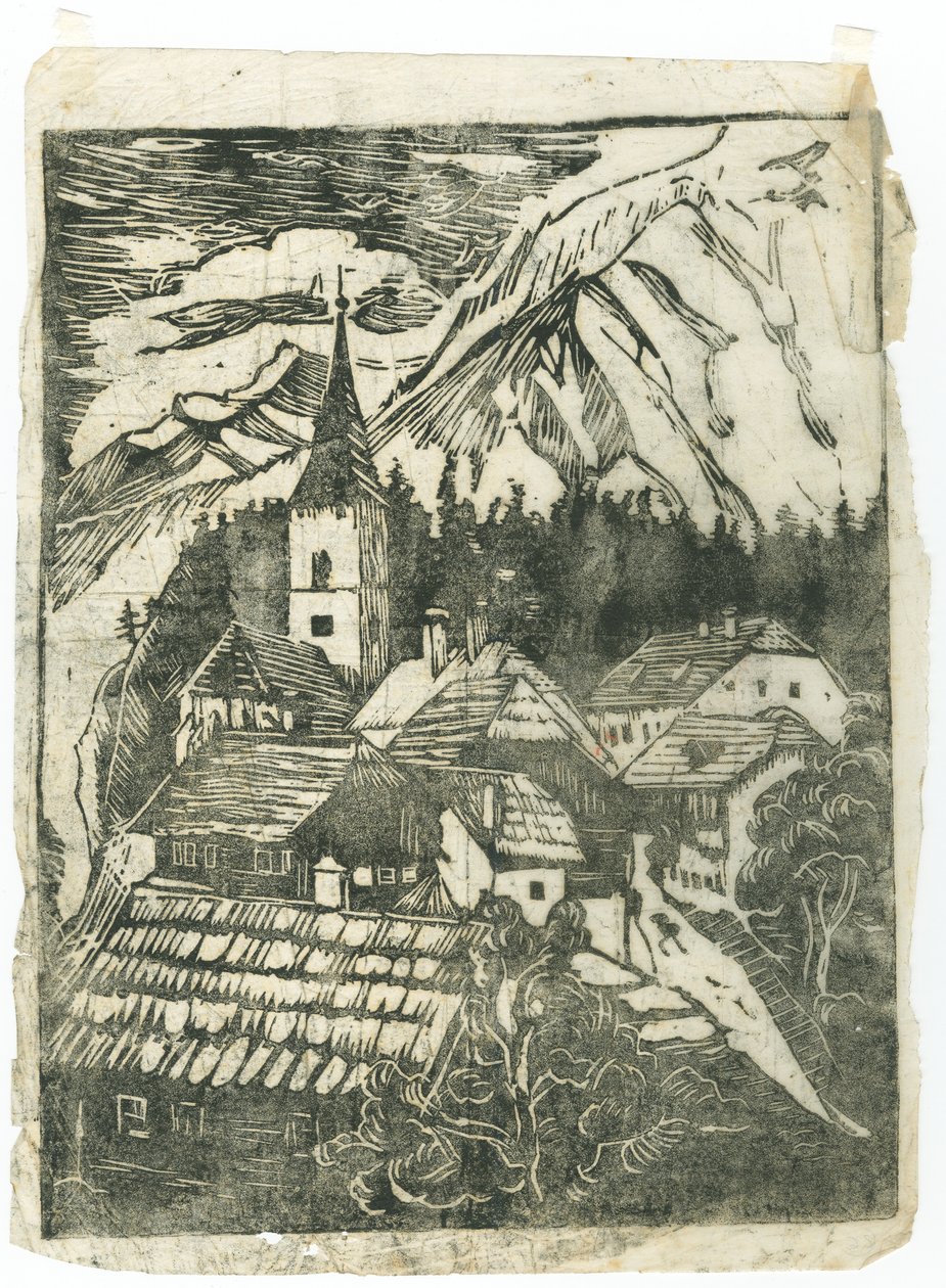 Village en montagne - Anny Dollschein