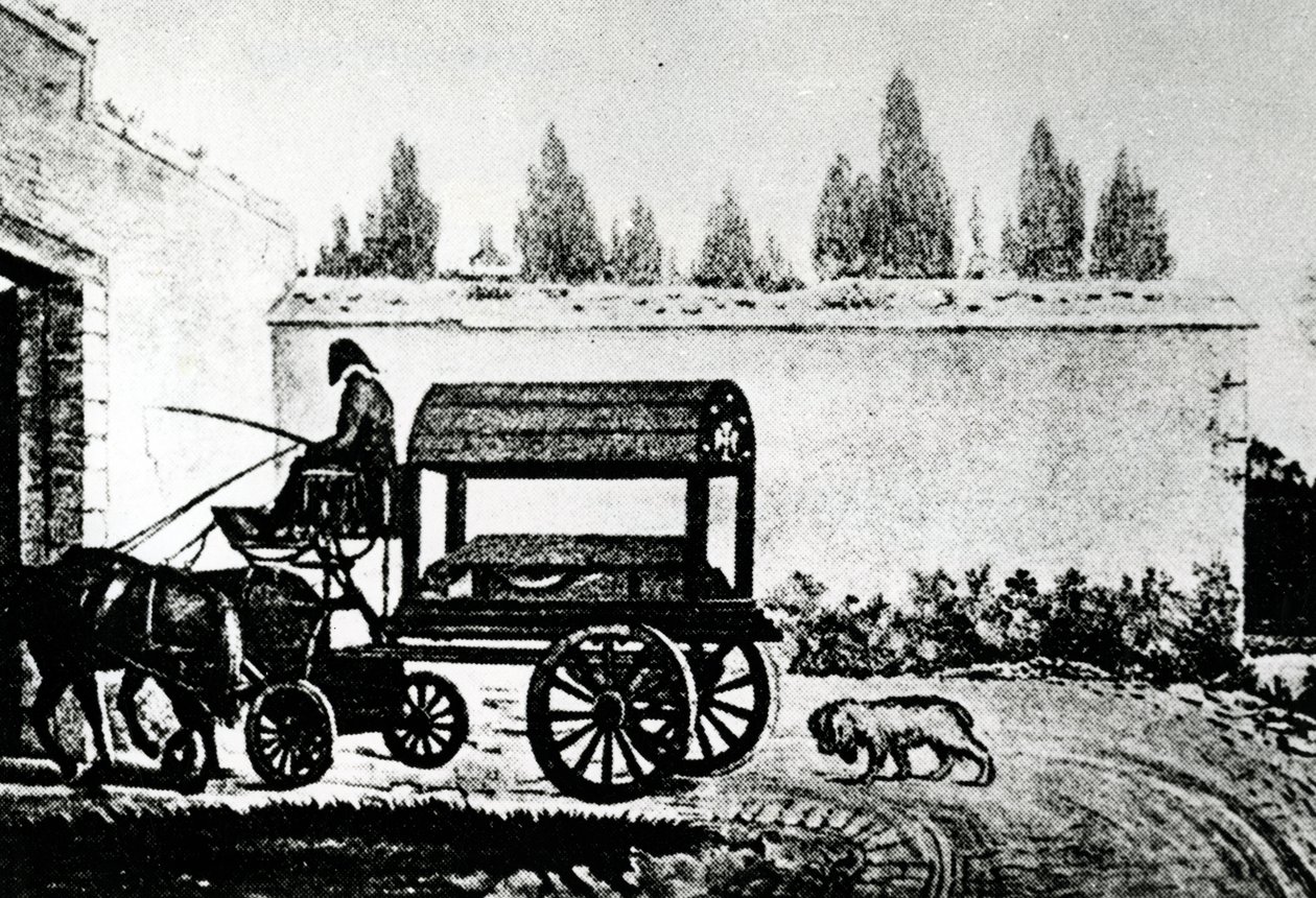 Le cercueil de Mozart suivi par un chien, c.1791 - Unbekannt Unbekannt