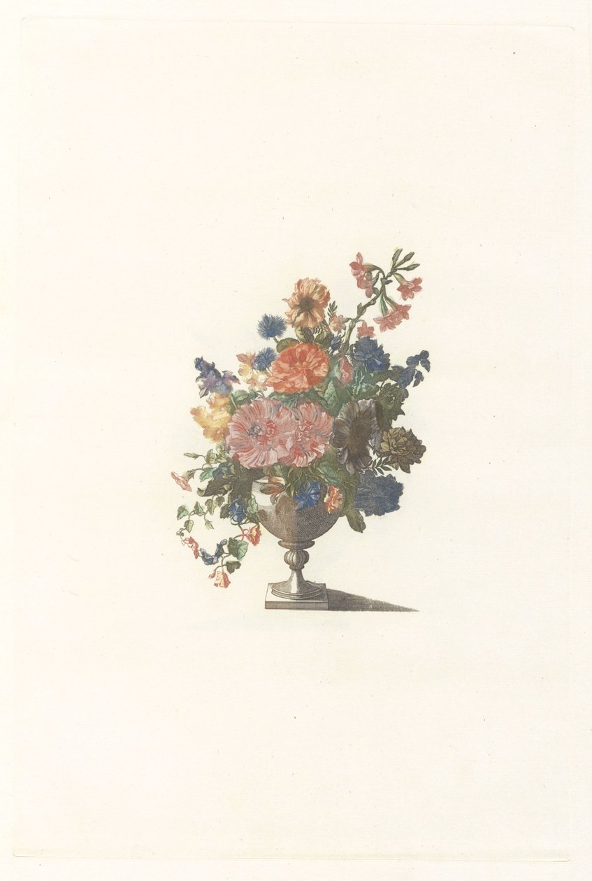 Vase de fleurs avec fleurs et mauve - Anonymous